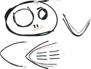 BURLY BRAND Kit Complet de Câbles/Gaines de Guidon en Vinyle Noir pour Ape Hangers
