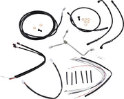 BURLY BRAND Kit Complet de Câbles/Gaines de Guidon en Vinyle Noir pour Ape Hangers