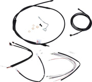 BURLY BRAND Kit Complet de Câbles/Gaines de Guidon en Vinyle Noir pour Ape Hangers