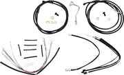 BURLY BRAND Kit Complet de Câbles/Gaines de Guidon en Vinyle Noir pour Ape Hangers