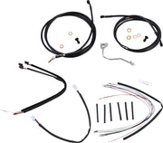 BURLY BRAND Kit Complet de Câbles/Gaines de Guidon en Vinyle Noir pour Ape Hangers