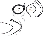 BURLY BRAND Kit Complet de Câbles/Gaines de Guidon en Vinyle Noir pour Ape Hangers