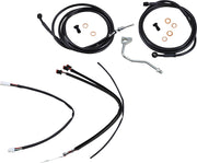 BURLY BRAND Kit Complet de Câbles/Gaines de Guidon en Vinyle Noir pour Ape Hangers