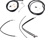 BURLY BRAND Kit Complet de Câbles/Gaines de Guidon en Vinyle Noir pour Ape Hangers
