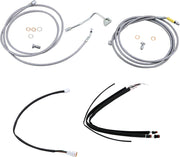 BURLY BRAND Kit complet câble/ligne de frein tressés inox pour guidon