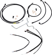 BURLY BRAND Kit Complet de Câbles/Gaines de Guidon en Vinyle Noir pour Ape Hangers