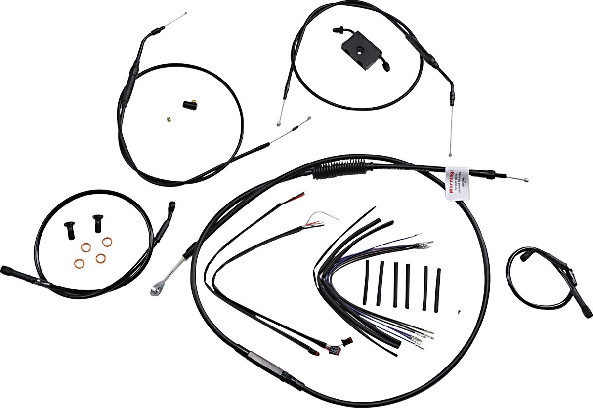 BURLY BRAND Kit câble de guidon et durite de frein rallongés pour Sportster avec ABS