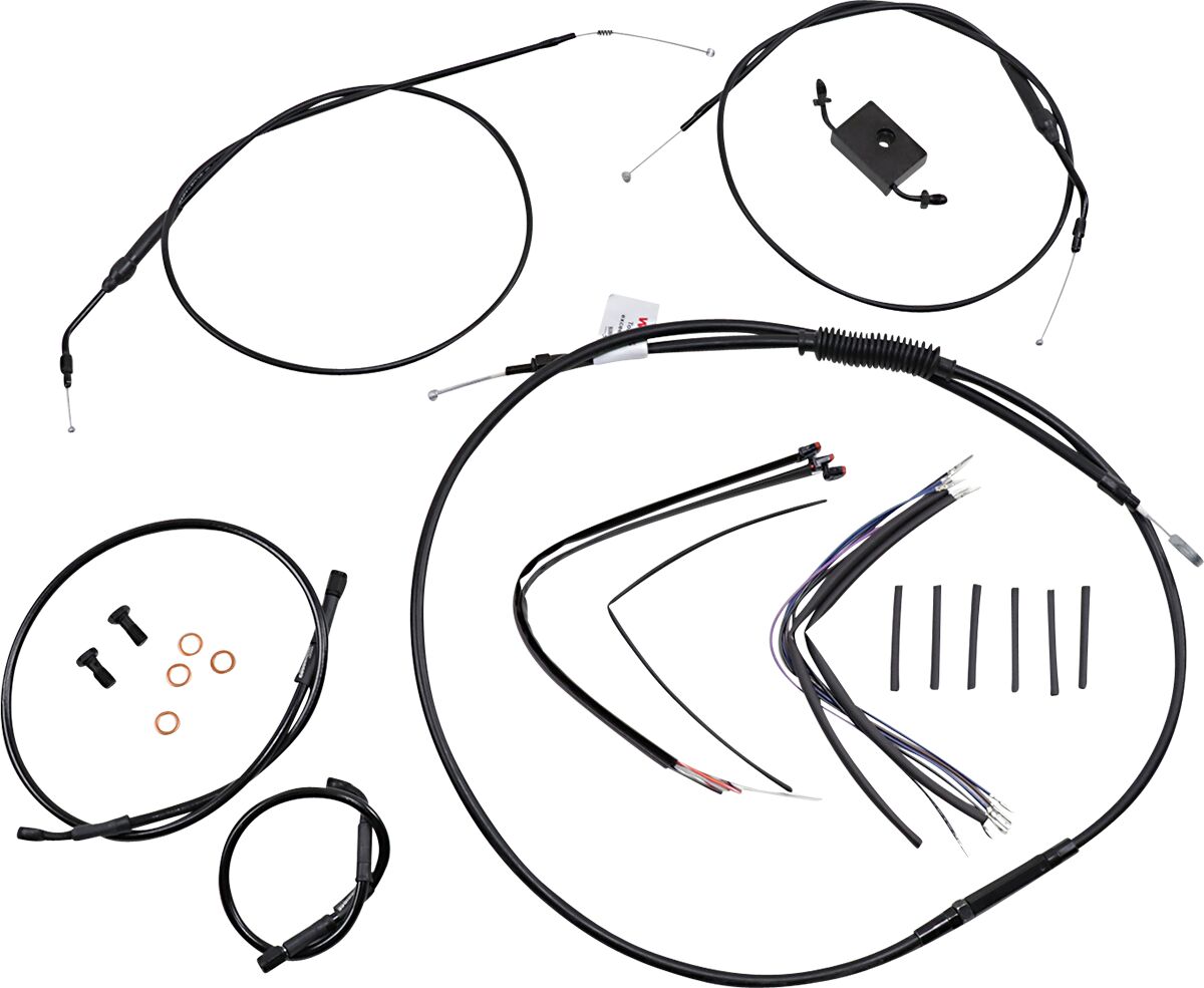 BURLY BRAND Kit câble de guidon et durite de frein rallongés pour Sportster avec ABS