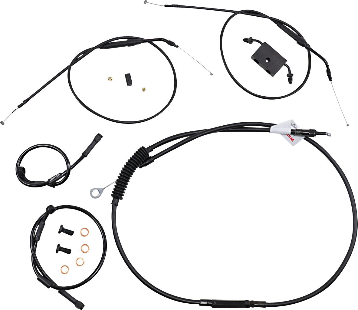 BURLY BRAND Kit câble de guidon et durite de frein rallongés pour Sportster avec ABS