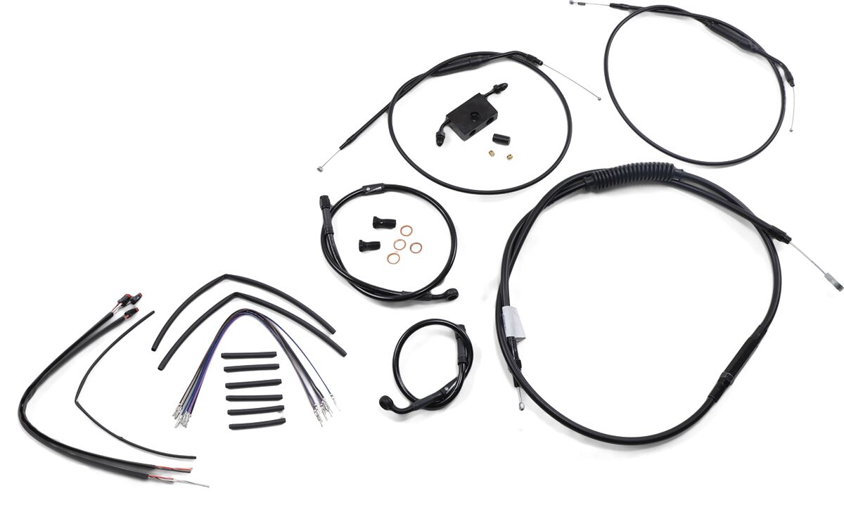 BURLY BRAND Kit câble de guidon et durite de frein rallongés pour Sportster avec ABS