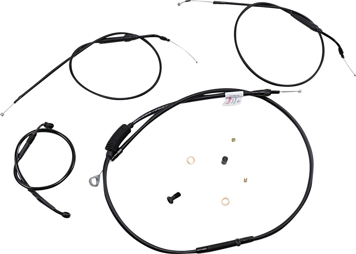 BURLY BRAND Kit câble de guidon et durite de frein rallongés pour Sportster avec ABS