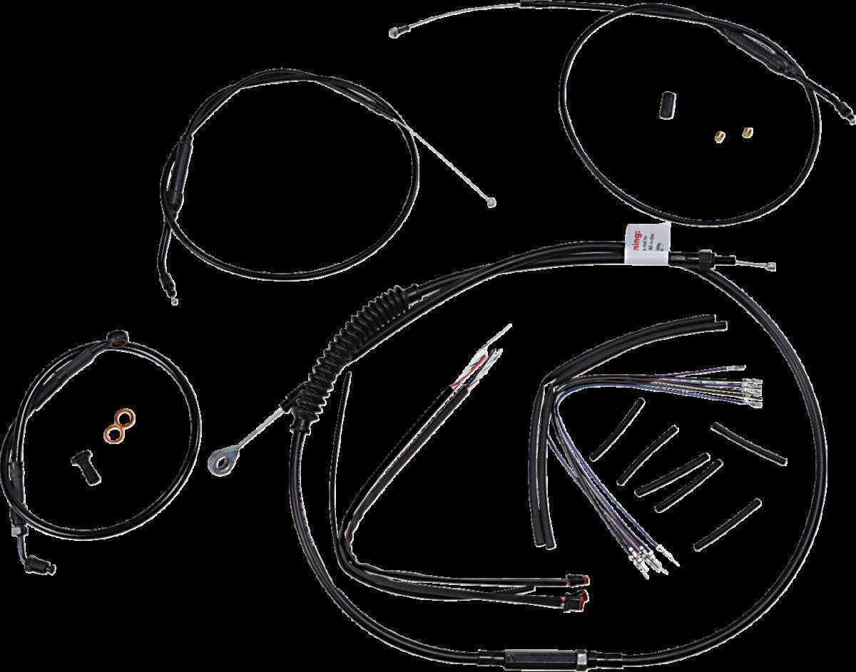 BURLY BRAND Kit câble de guidon et durite de frein rallongés pour Sportster avec ABS
