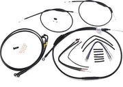 BURLY BRAND Kit Complet de Câbles/Gaines de Guidon en Vinyle Noir pour Ape Hangers