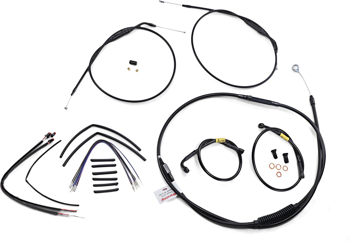 BURLY BRAND Kit de câble de commande/durite de frein pour guidons Wide Glide Gorilla