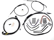 BURLY BRAND Kit Complet de Câbles/Gaines de Guidon en Vinyle Noir pour Ape Hangers