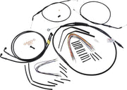 BURLY BRAND Kit Complet de Câbles/Gaines de Guidon en Vinyle Noir pour Ape Hangers