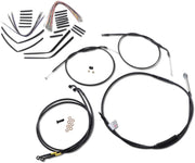 BURLY BRAND Kit Complet de Câbles/Gaines de Guidon en Vinyle Noir pour Ape Hangers