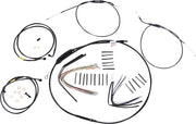 BURLY BRAND Kit Complet de Câbles/Gaines de Guidon en Vinyle Noir pour Ape Hangers