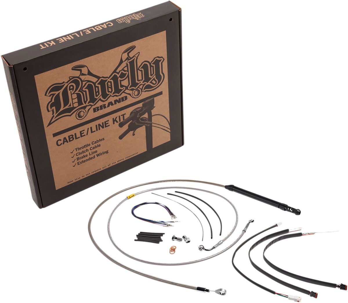 BURLY BRAND Kit câble de guidon et durite de frein pour guidons Burly Ape