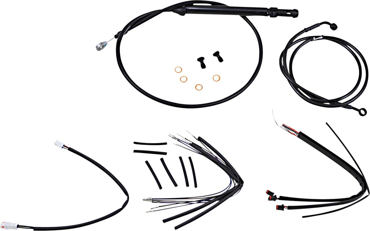 BURLY BRAND Kit câble de guidon et durite de frein pour guidons Burly Ape