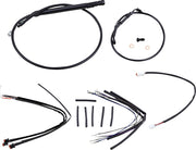 BURLY BRAND Kit Complet de Câbles/Gaines de Guidon en Vinyle Noir pour Ape Hangers