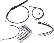 BURLY BRAND Kit Complet de Câbles/Gaines de Guidon en Vinyle Noir pour Ape Hangers