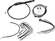 BURLY BRAND Kit Complet de Câbles/Gaines de Guidon en Vinyle Noir pour Ape Hangers