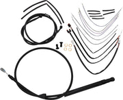 BURLY BRAND Kit Complet de Câbles/Gaines de Guidon en Vinyle Noir pour Ape Hangers