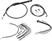 BURLY BRAND Kit Complet de Câbles/Gaines de Guidon en Vinyle Noir pour Ape Hangers