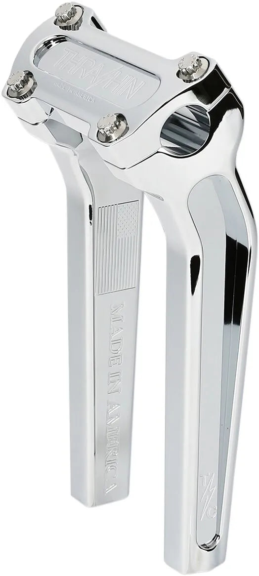 THRASHIN SUPPLY Riser pullback - 6.5" / 9.5" - chrome / black - Closed clamp / M8 gauge clamp