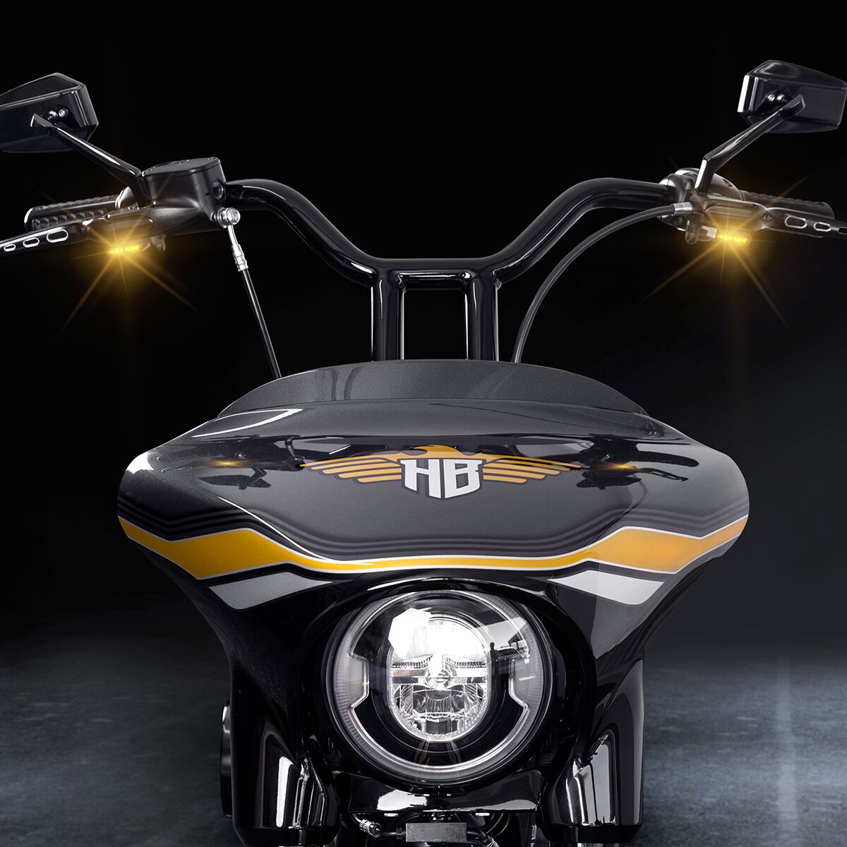 HEINZ BIKES Clignotants à LED pour guidon - Sportster 90-20 - clignotant ou clignotant et feu de position
