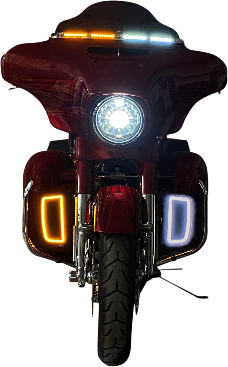 CUSTOM DYNAMICS Lower Carénage Amber/White Light Inserts