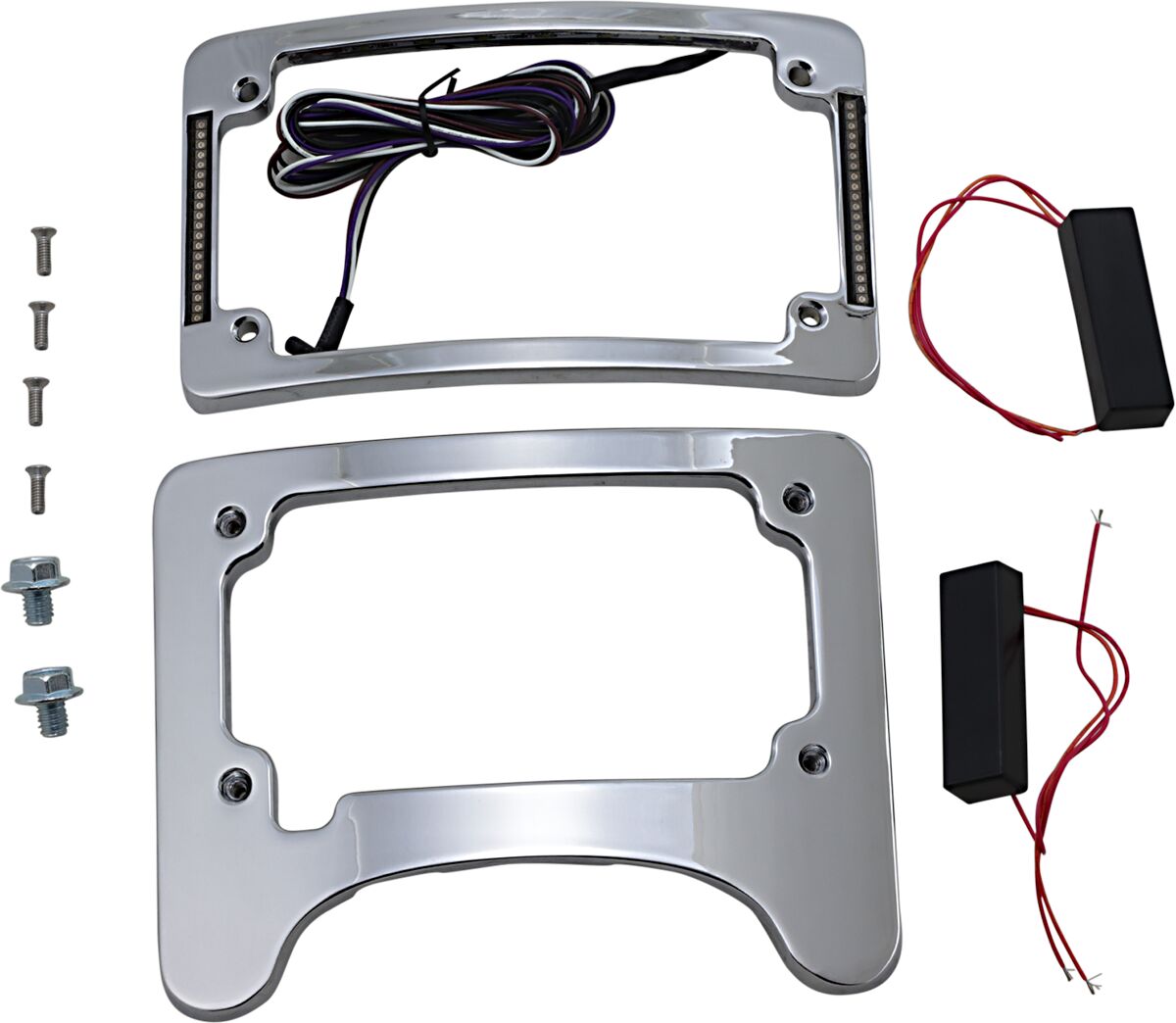 CUSTOM DYNAMICS Clignotant(s) Eliminator with Tri Radius Illuminated Plate Cadre