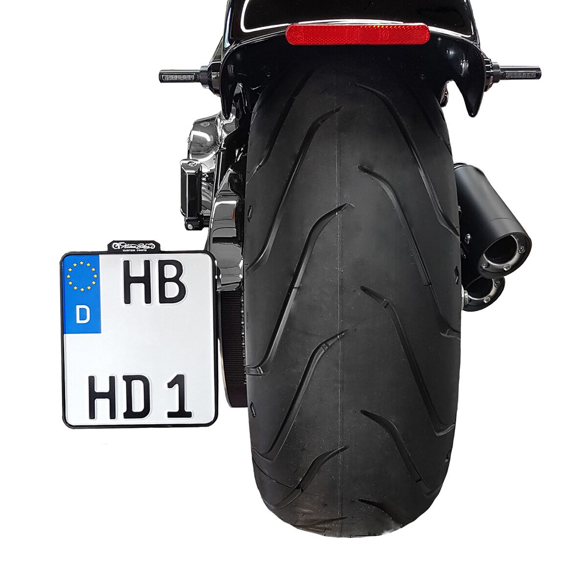 HEINZ BIKES Supports latéraux de plaque d'immatriculation - avec axe de 3/4"