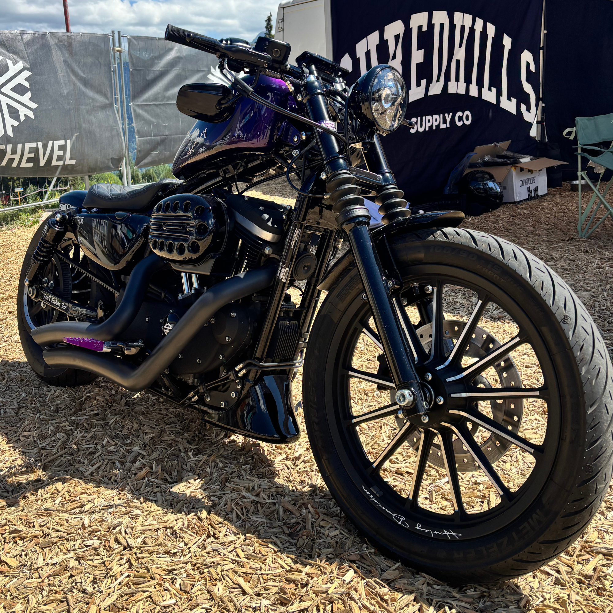 442 PARTS - VIOLET footrest with sliders - All Harley-Davidson