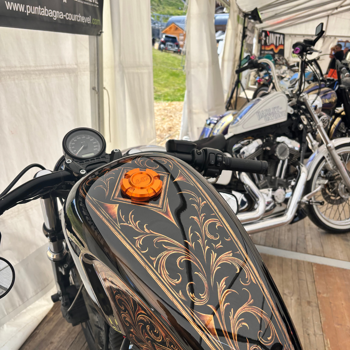 442 PARTS - Harley-Davidson Gas Cap - Orange
