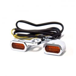 CLIGNOTANT AVT. SOUS COMMODO - SOFTAIL 00-14 / DYNA 99-17 - NOIR / CHROME - HOMOLOGUE
