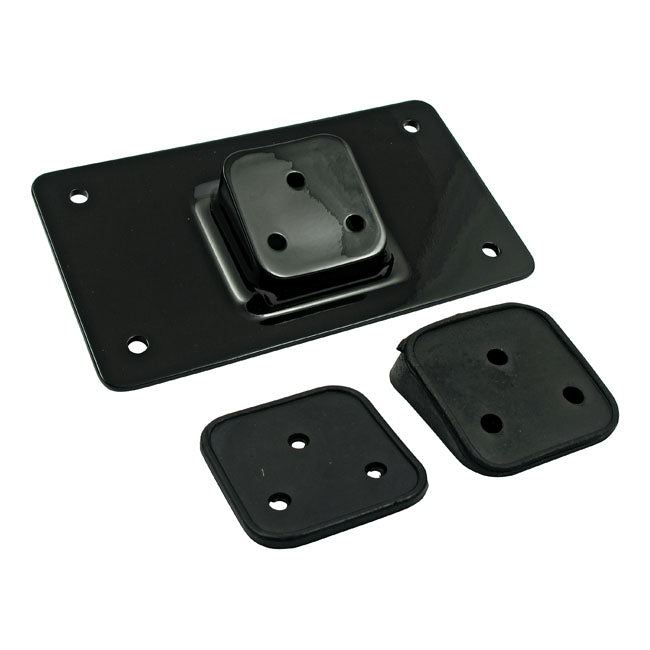SUPPORT DE PLAQUE - GARDE BOUE - MCS - NOIR/CHROME