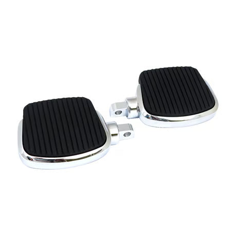 MCS - Mini floorboards 4 pouces - fixation mâle (sportster/dyna/fxr) chrome/noir