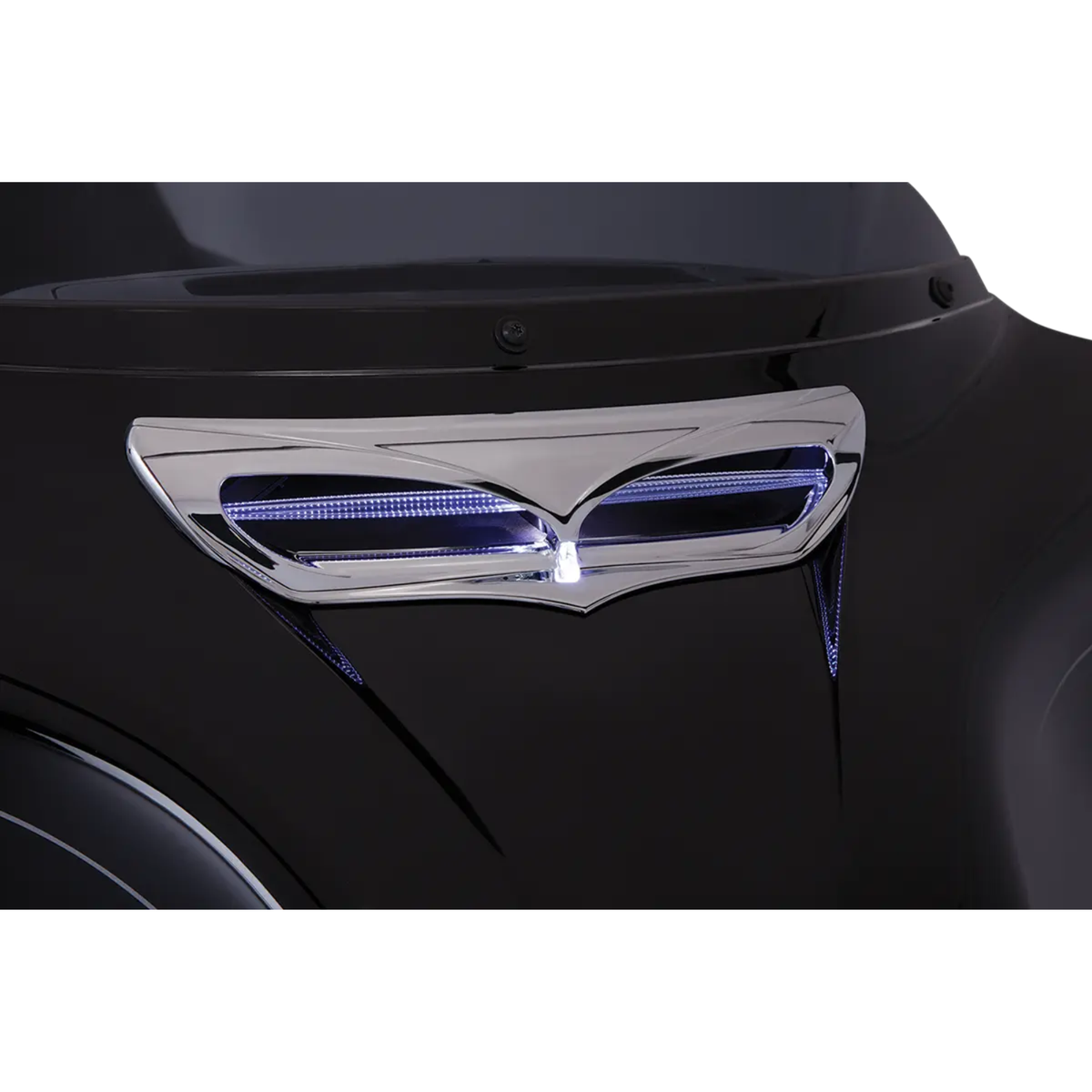 CIRO - Enjoliveur de Ventilation à LED Batwing Noir / Chrome - Touring 14-24
