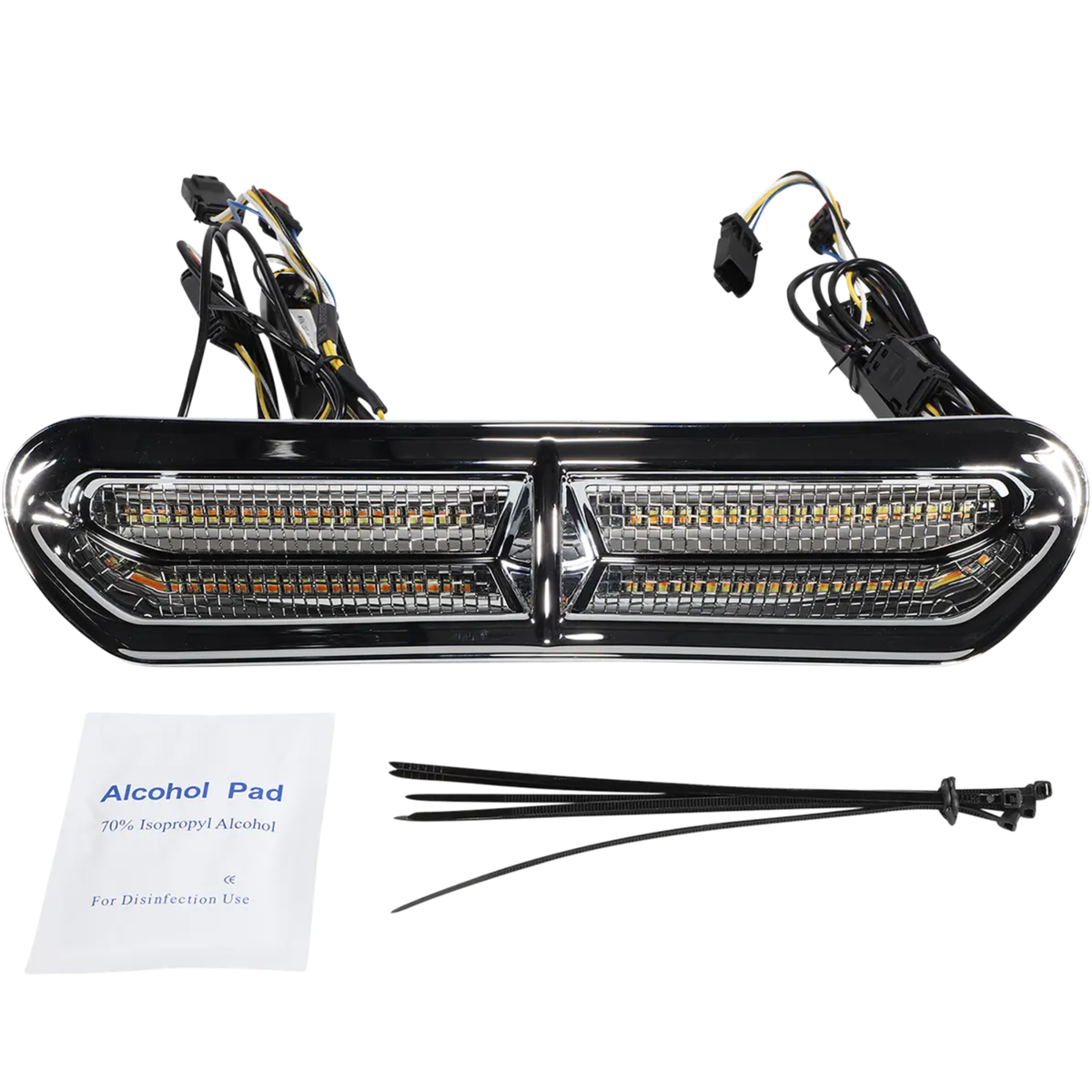 CUSTOM DYNAMICS Insert de ventilation à LED Batwing Genesis® 4 - Chrome - Touring 14-24