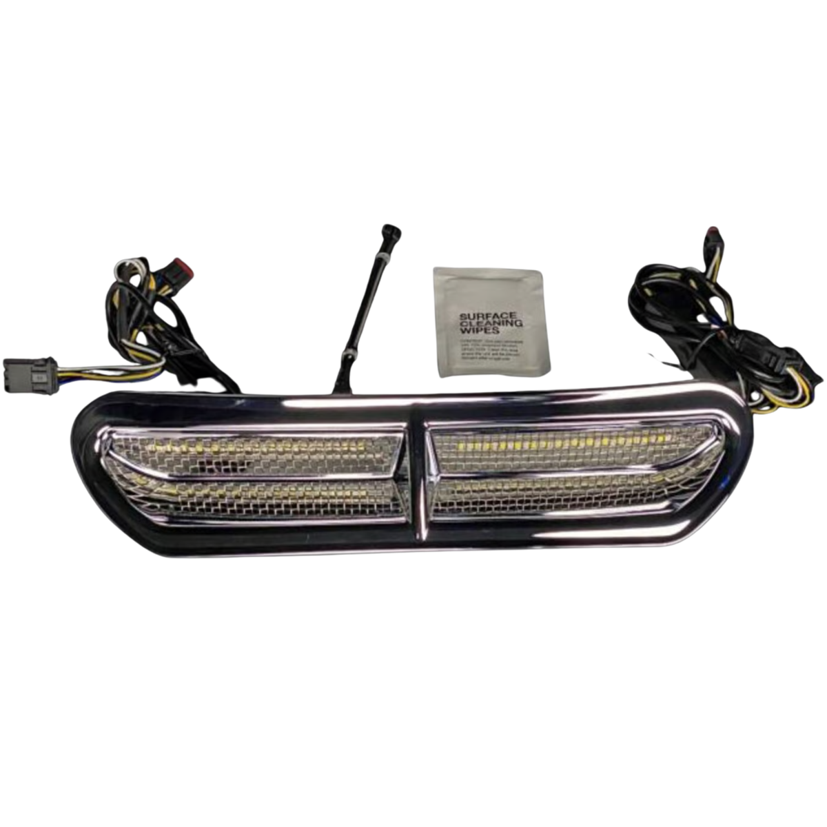 CUSTOM DYNAMICS Insert de ventilation à LED Batwing Genesis® 4 - Chrome - Touring 14-24