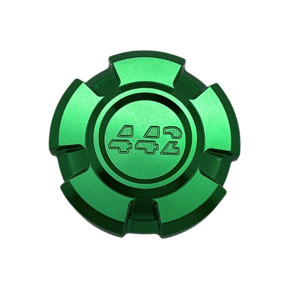 442 PARTS - Harley-Davidson Fuel Cap - Green Sportster / Dyna / Softail / Touring 97+