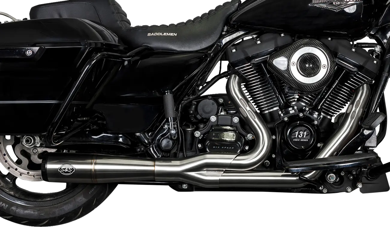 S&S - Echappement Diamondback 2 en 1 - Touring 17-25 - Inox brossé ou noir