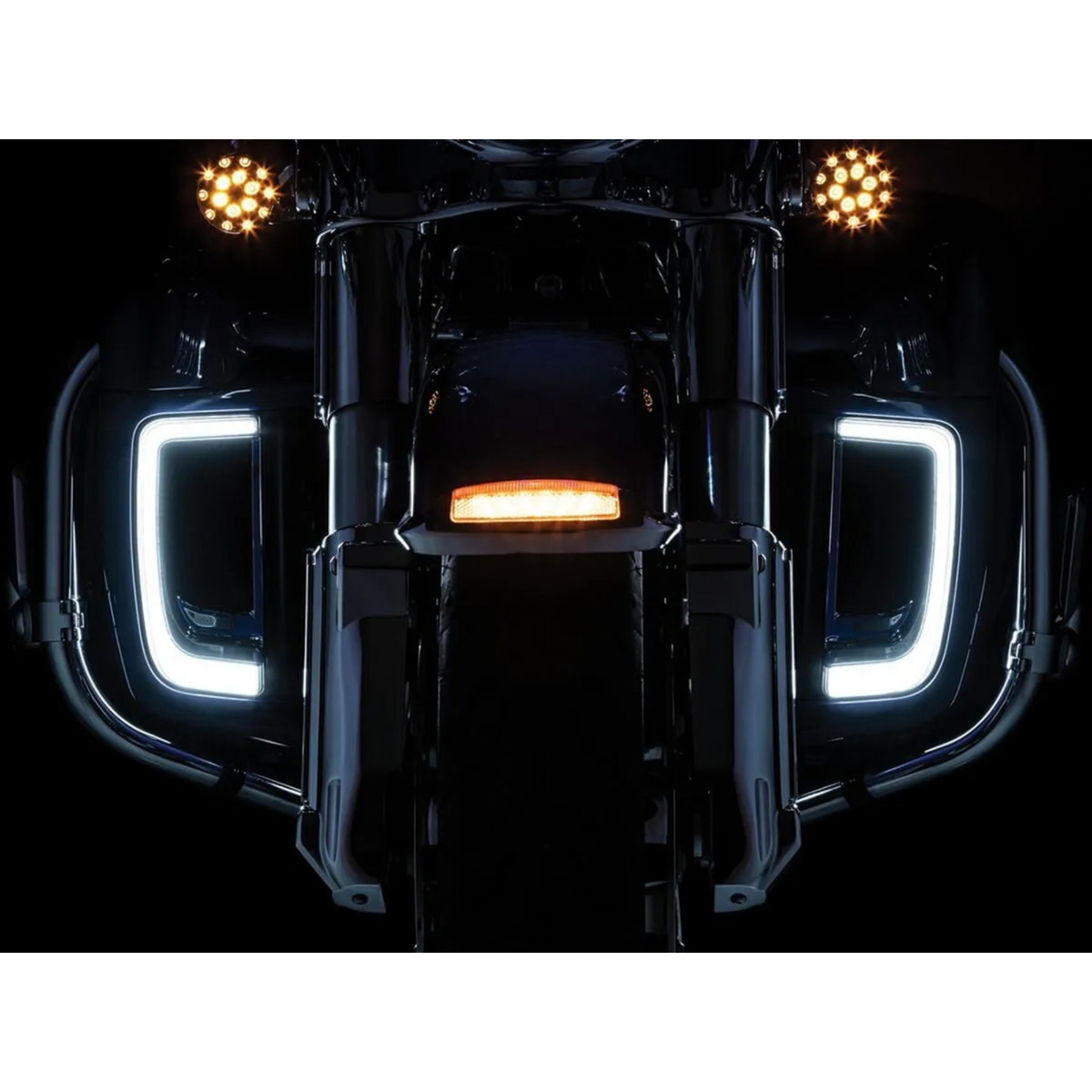 KURYAKYN - Inserts de Grille de Carénage Inférieur LED Tracer - Noir ou Chrome - Touring 14+