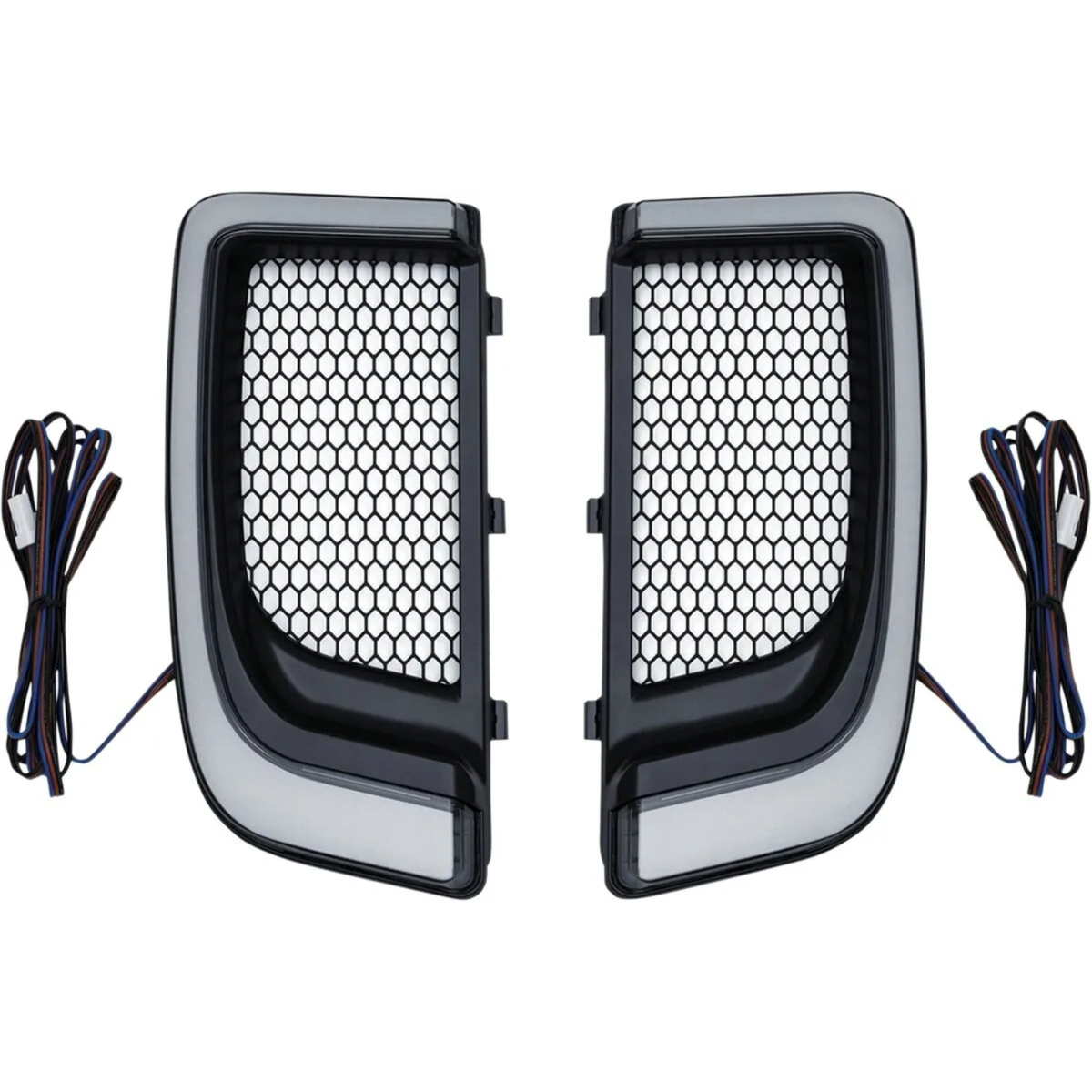 KURYAKYN - Inserts de Grille de Carénage Inférieur LED Tracer - Noir ou Chrome - Touring 14+