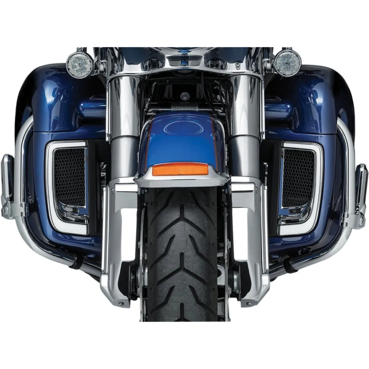 KURYAKYN - Inserts de Grille de Carénage Inférieur LED Tracer - Noir ou Chrome - Touring 14+