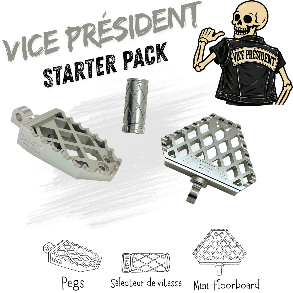442 Parts - STARTER PACK - VICE PRESIDENT - Pegs, Mini-floorboards et embout de sélecteur