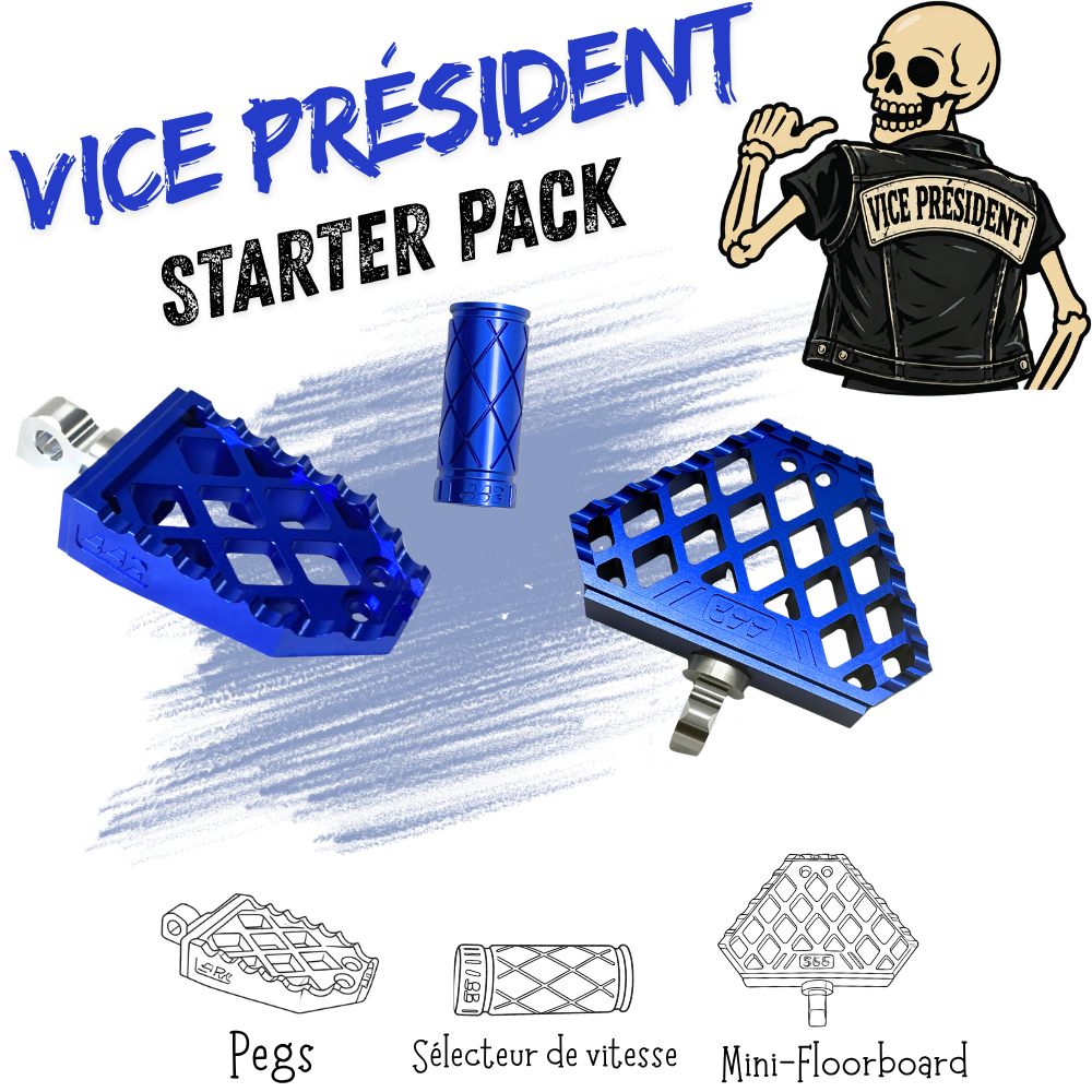 442 Parts - STARTER PACK - VICE PRESIDENT - Pegs, Mini-floorboards et embout de sélecteur