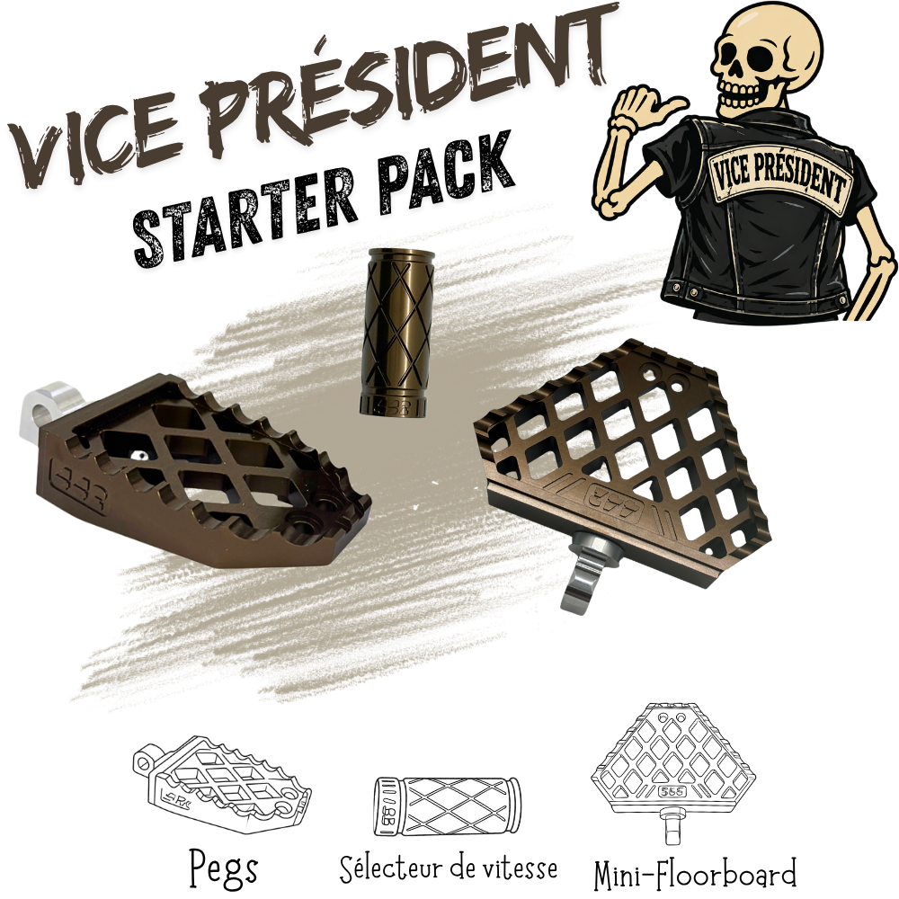 442 Parts - STARTER PACK - VICE PRESIDENT - Pegs, Mini-floorboards et embout de sélecteur